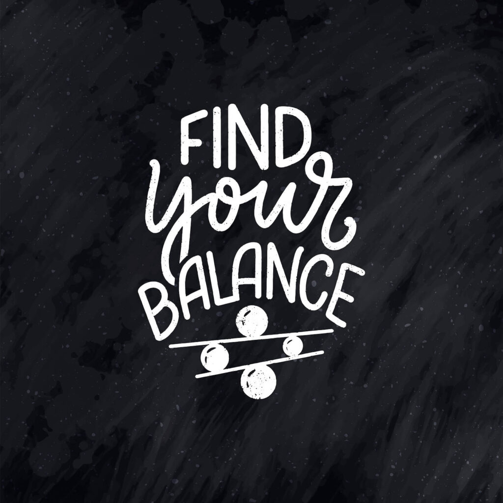 A sign that says "Find your balance". ADHD therapy in Charlotte, NC can help you avoid burnout & find a work-life balance. Get started on your healing journey today.