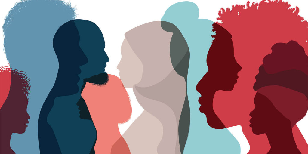 Silhouette of different individuals in colors ranging from orange to blue. ADHD treatment for adults in Charlotte, NC is here to support young adults in finding independence. Get started with an ADHD therapist today. 